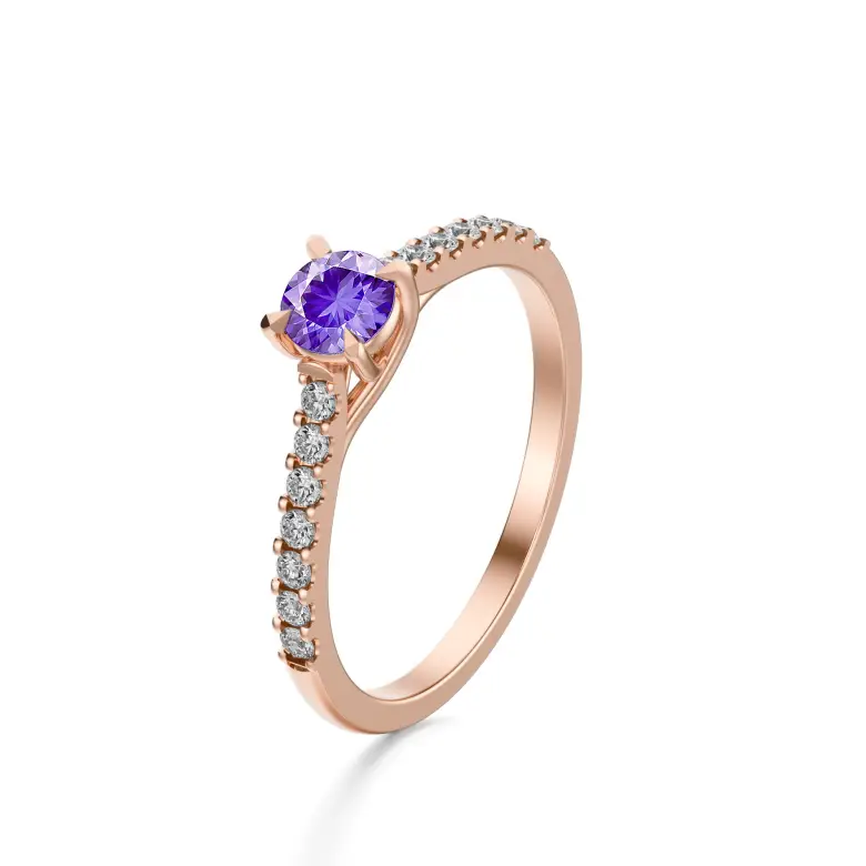 Pierścionek z tanzanitem różowe złoto AJPZ_025 Pierścionek z tanzanitem różowe złoto AJPZ_025